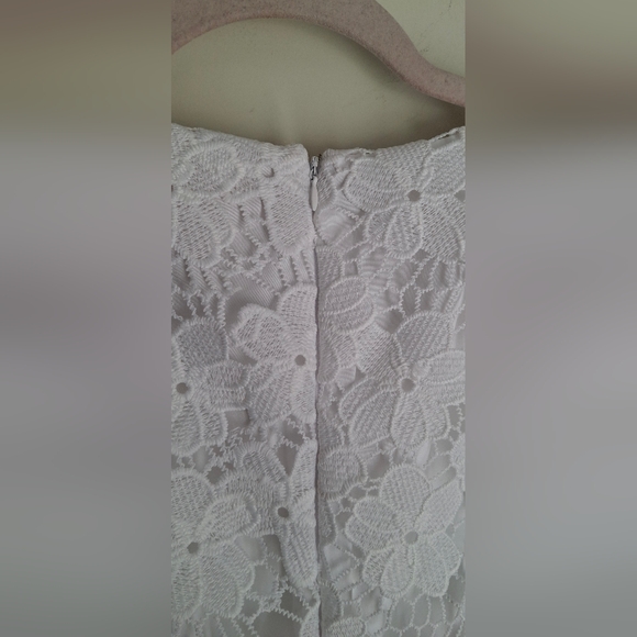 Catherine Malandrino Womens White Lace Dress 8 wedding Sorority Knee Length - Picture 9 of 9